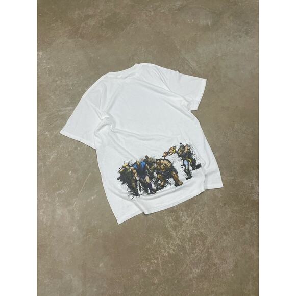 Vintage Street Fighter T-Shirt Men’s XL White Blue Anvil Tag 90s Capcom Front - Picture 2 of 3